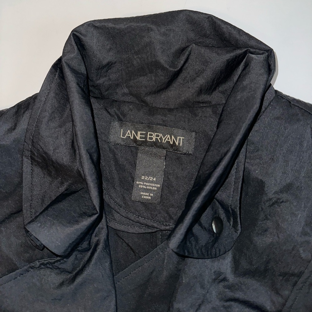 Lane Bryant Black Collared Rain Jacket Women’s Size 22/24 Zip Up Waterproof - Picture 2 of 9